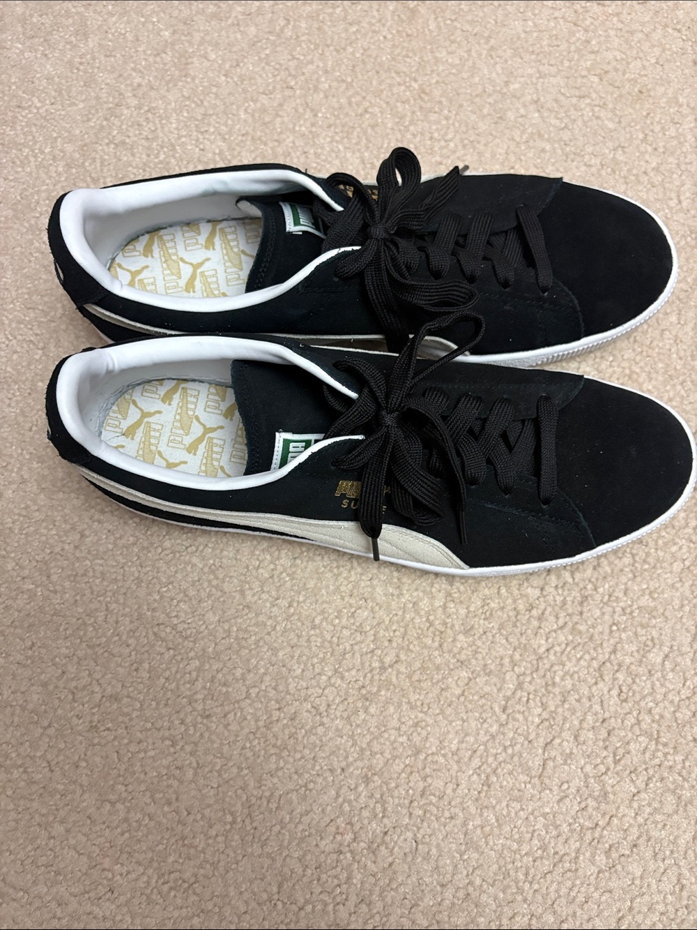 Puma Black & White Suede Men’s Low-Top Sneakers